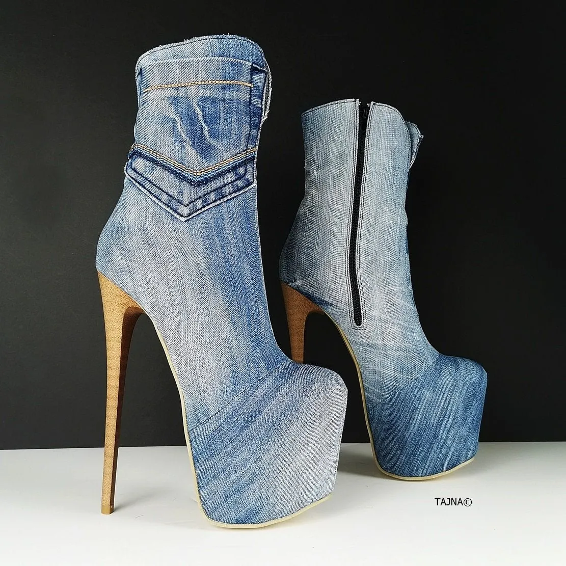 Ice Jean High Heel Boots