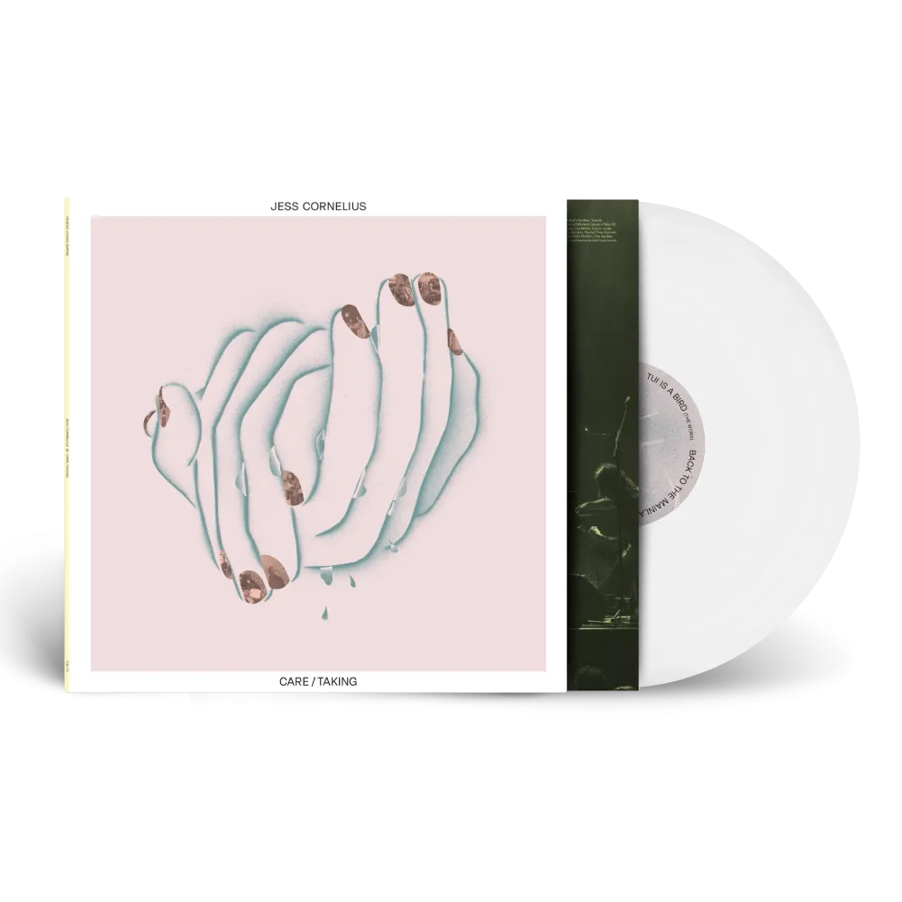 Jess Cornelius / CARE/TAKING LP Oblivion White Vinyl & T-Shirt Bundle