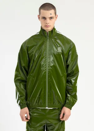 KHAKI LAMINATE TRACK JACKET