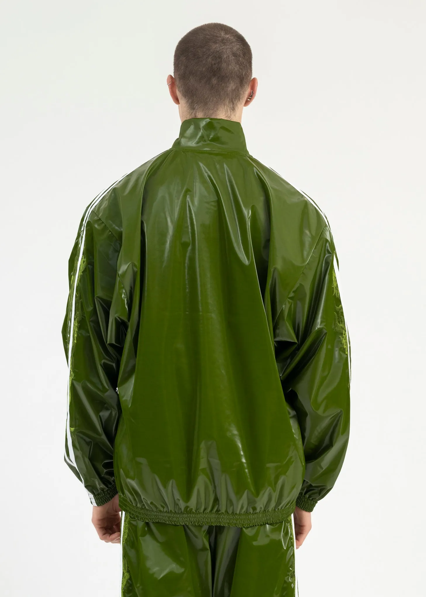 KHAKI LAMINATE TRACK JACKET