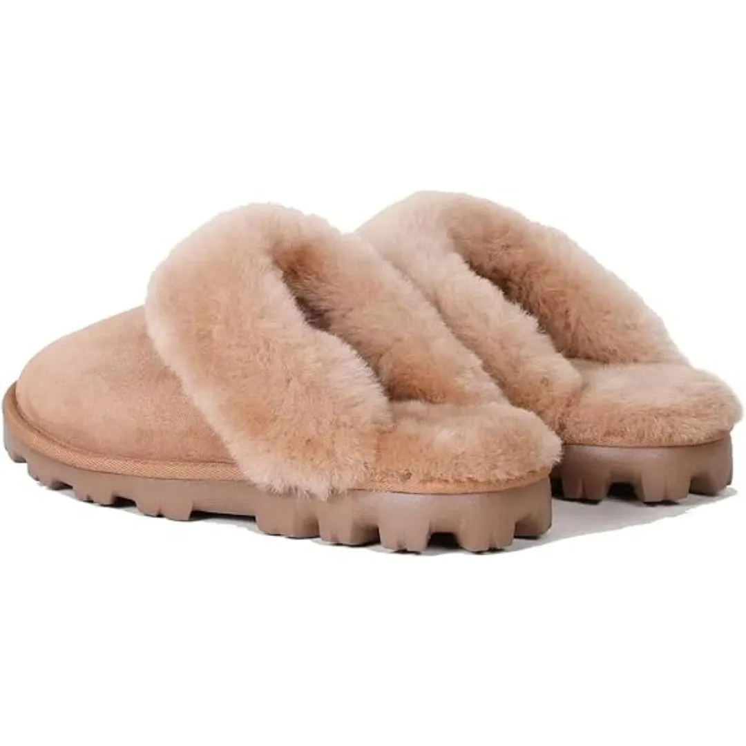 Kirkland Signature Women's Shearling Slippers Chestnut