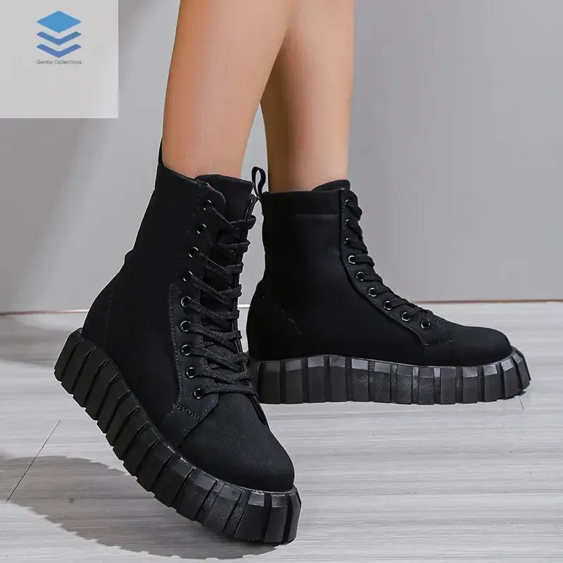 Leopard Print Women Shoes Platform Boots