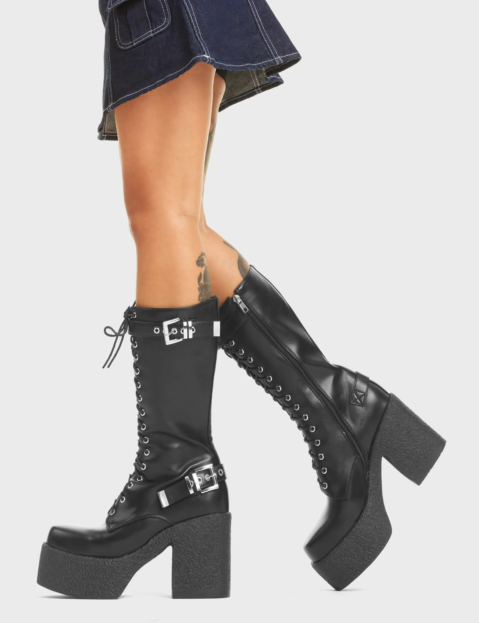 Let U Down Platform Calf Boots