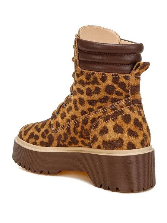 London Rag Explore the Extraordinary Leopard Print High Ankle Suede Boots