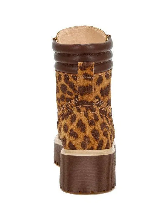London Rag Explore the Extraordinary Leopard Print High Ankle Suede Boots