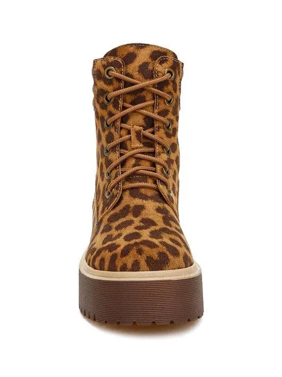 London Rag Explore the Extraordinary Leopard Print High Ankle Suede Boots