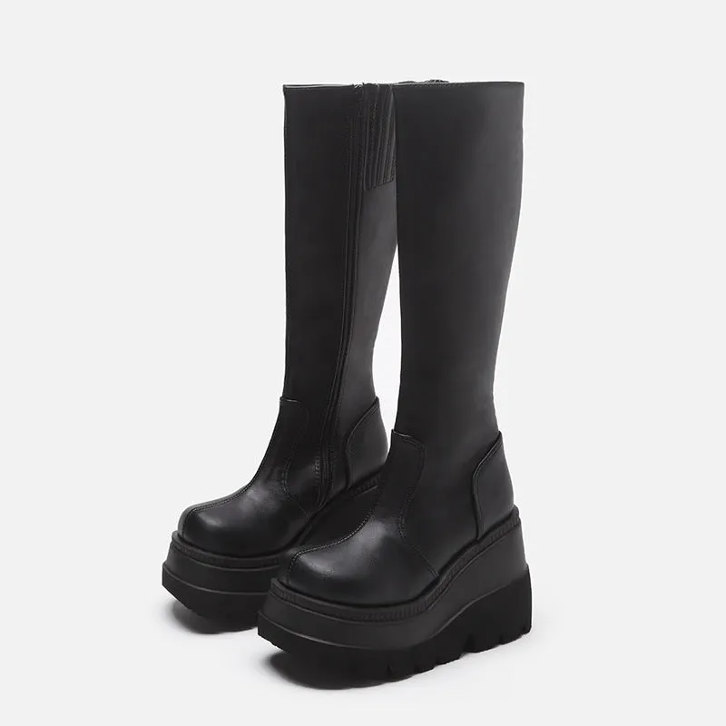 Luna Gothic Platform Knight Boots - High Tube by The Nevermore