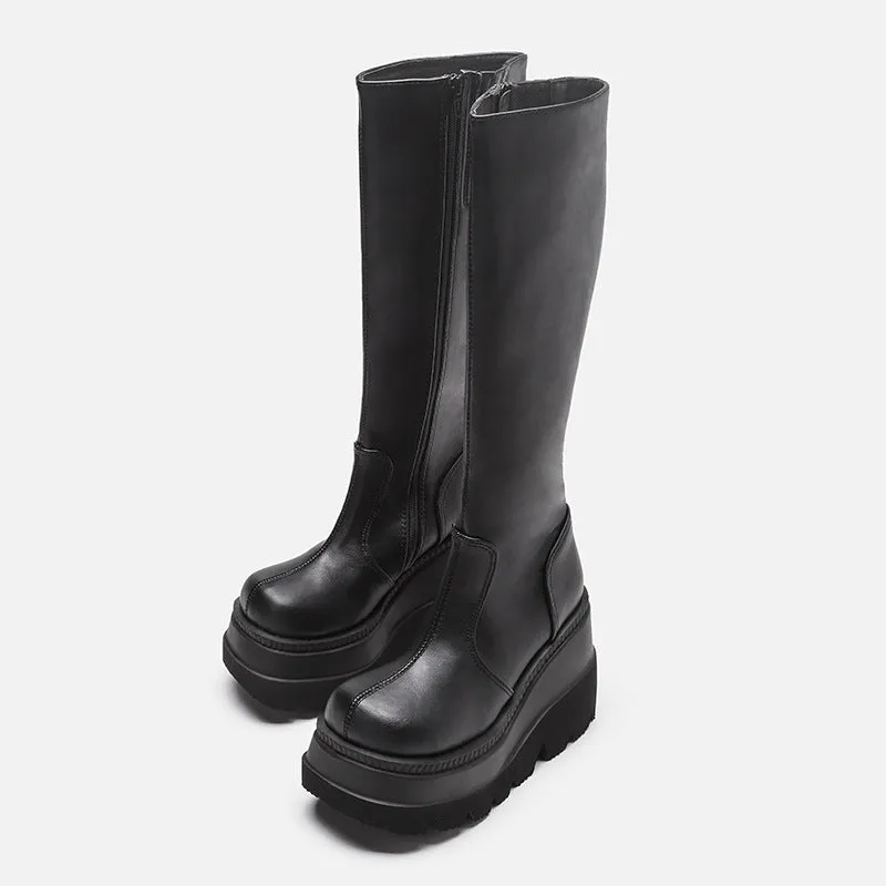 Luna Gothic Platform Knight Boots - High Tube by The Nevermore