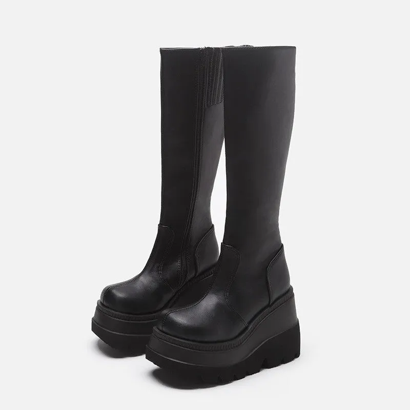 Luna Gothic Platform Knight Boots - High Tube by The Nevermore