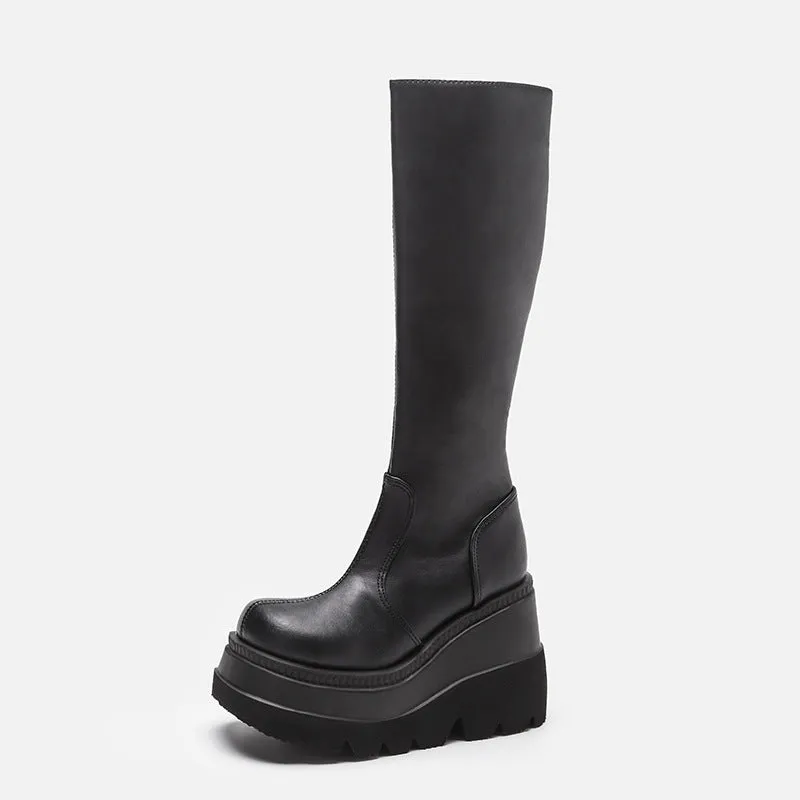 Luna Gothic Platform Knight Boots - High Tube by The Nevermore