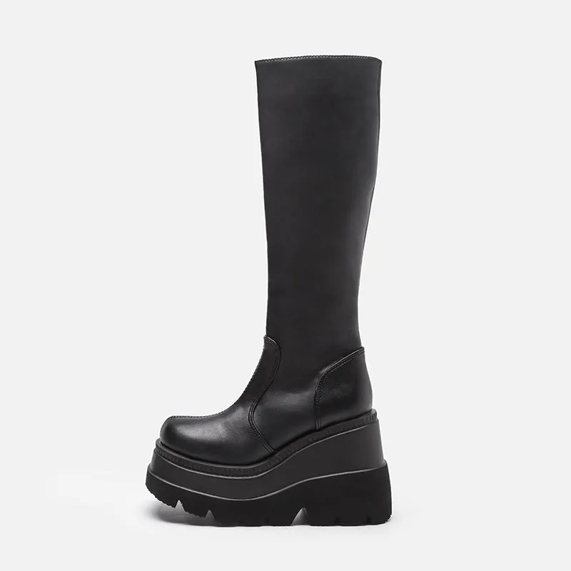 Luna Gothic Platform Knight Boots - High Tube by The Nevermore