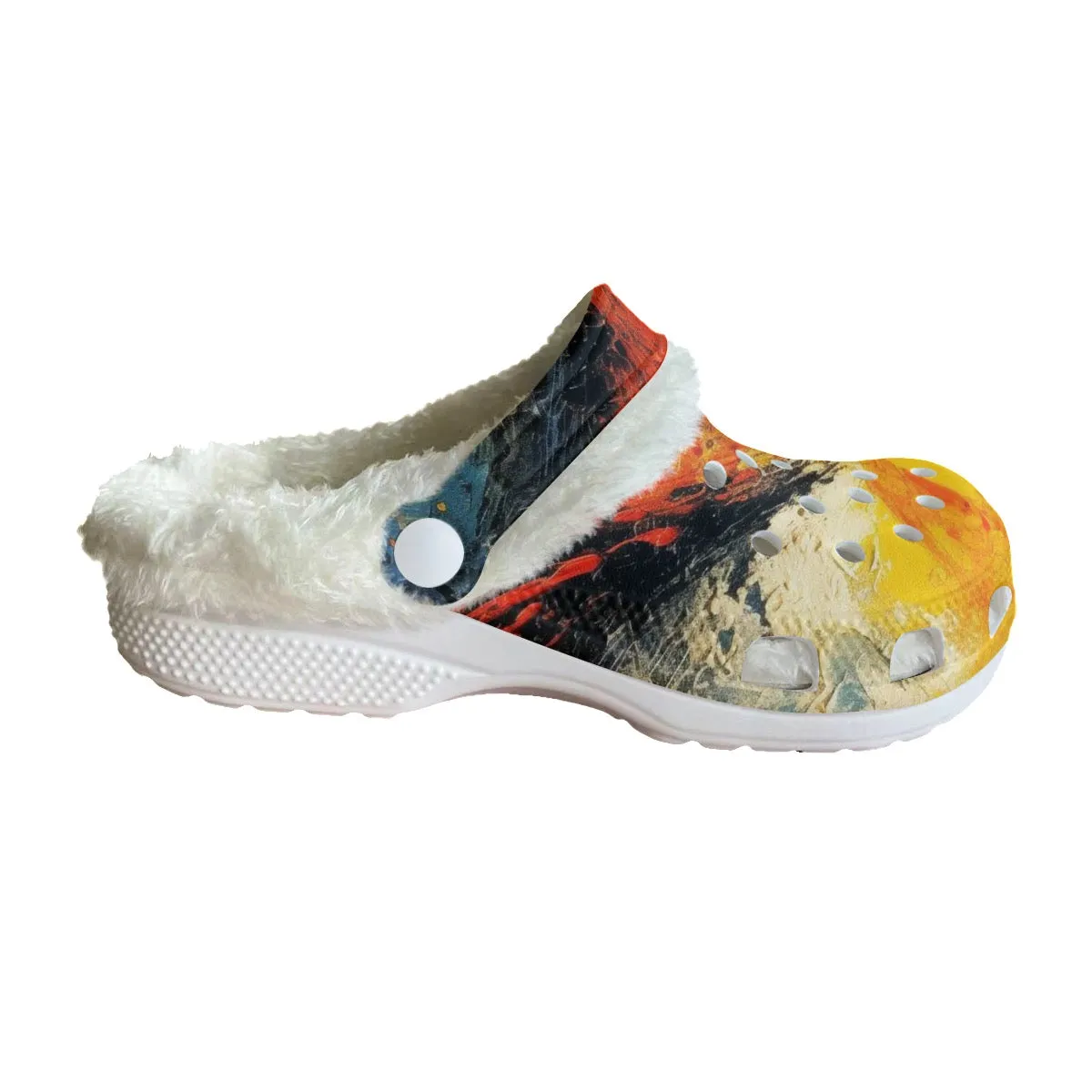 Mc#35 Men's Classic Clogs with Fleece, abstract, print