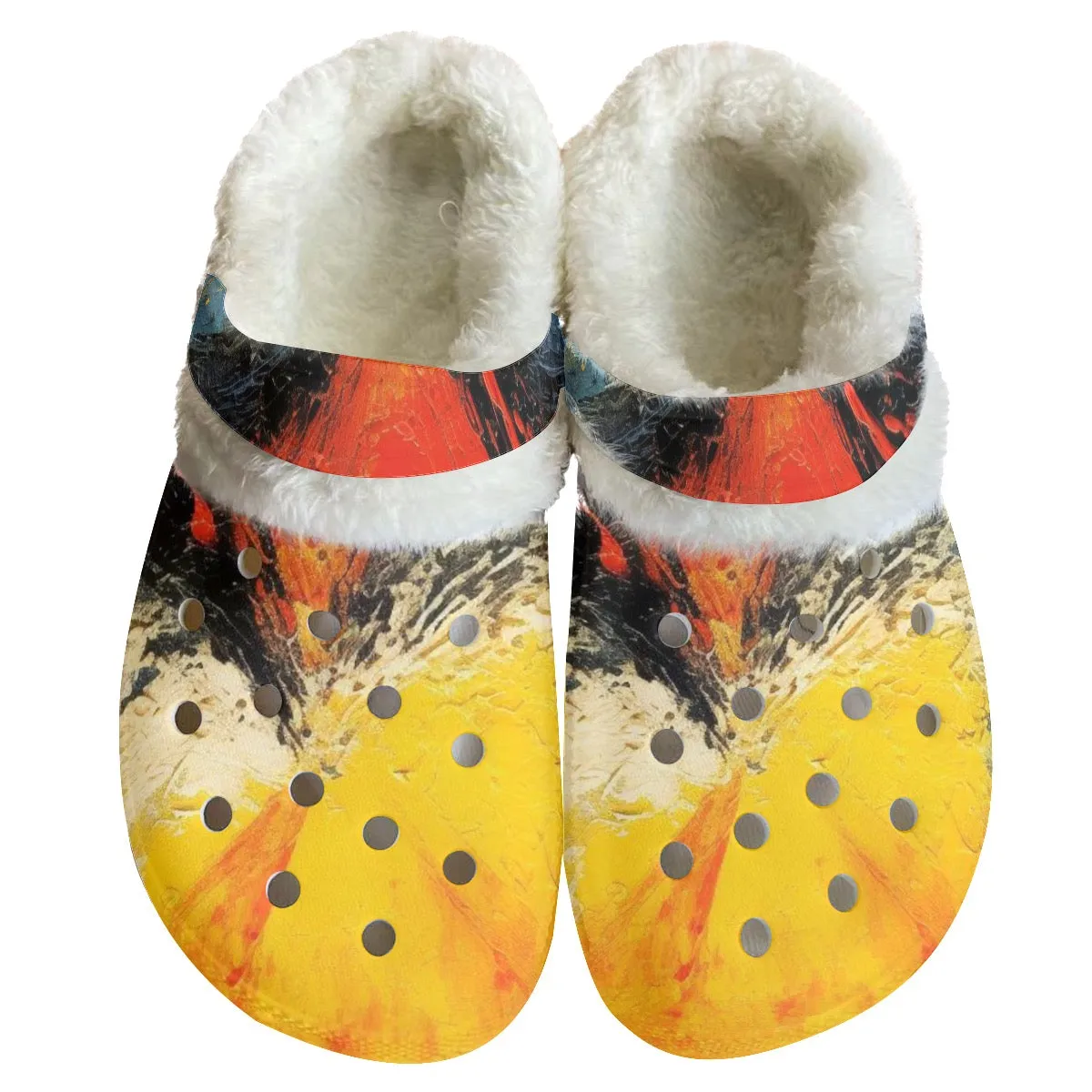 Mc#35 Men's Classic Clogs with Fleece, abstract, print