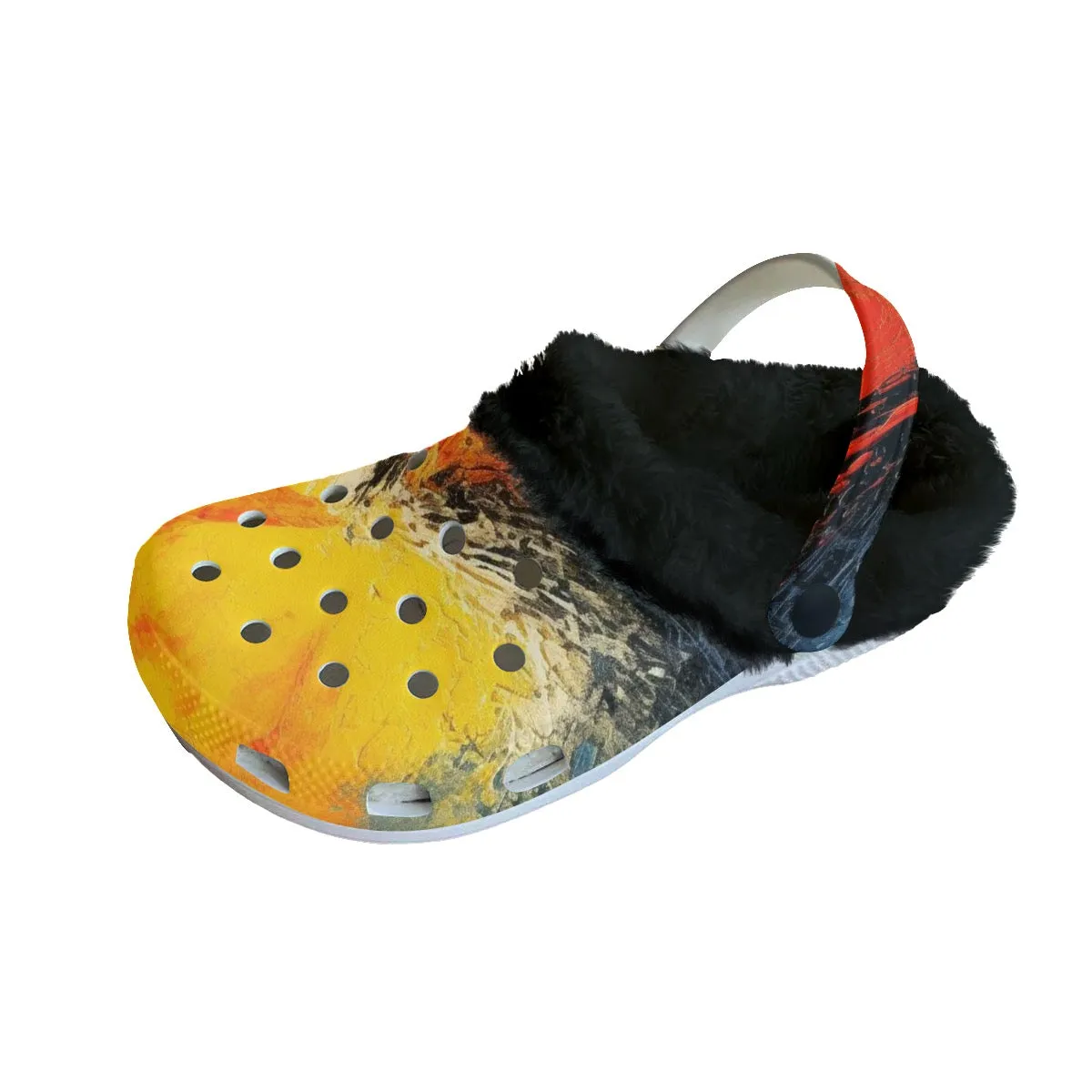 Mc#35 Men's Classic Clogs with Fleece, abstract, print
