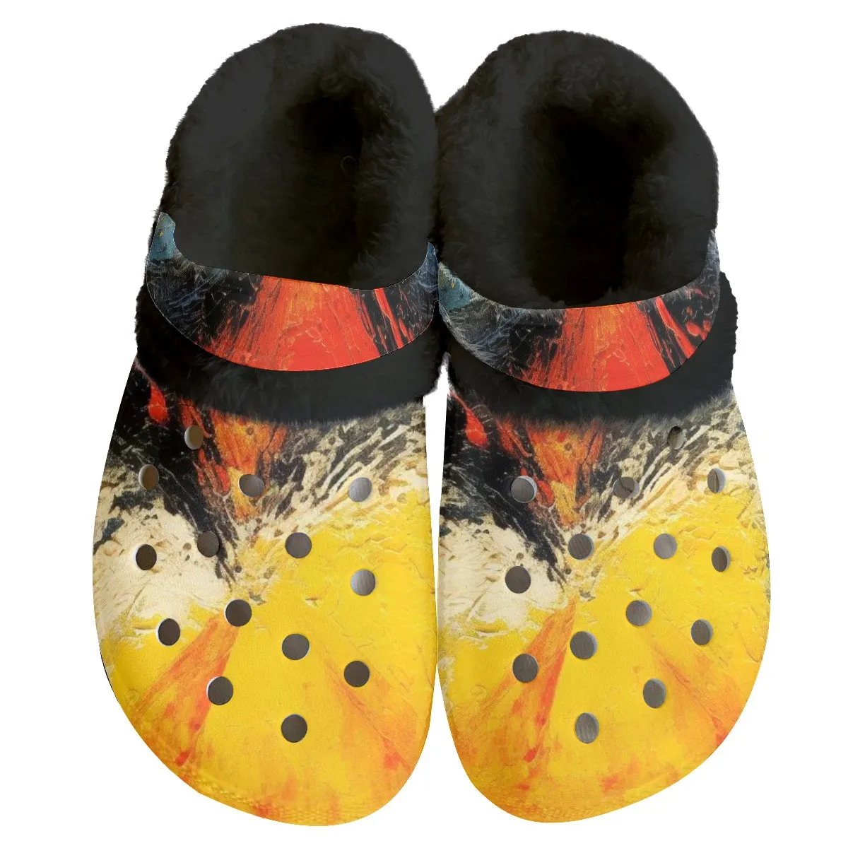 Mc#35 Men's Classic Clogs with Fleece, abstract, print