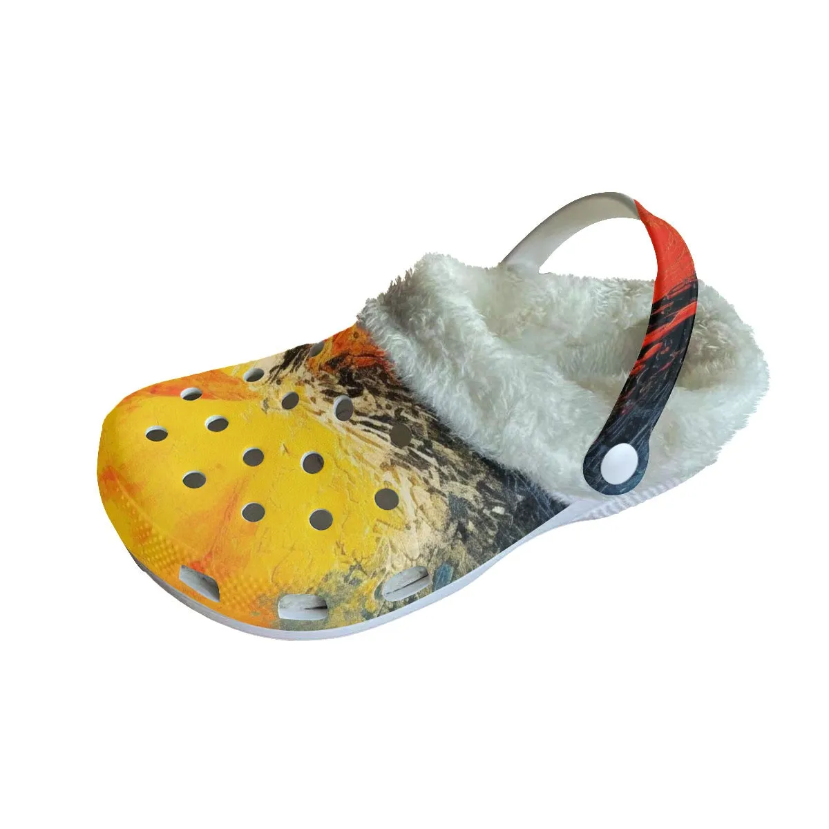 Mc#35 Men's Classic Clogs with Fleece, abstract, print