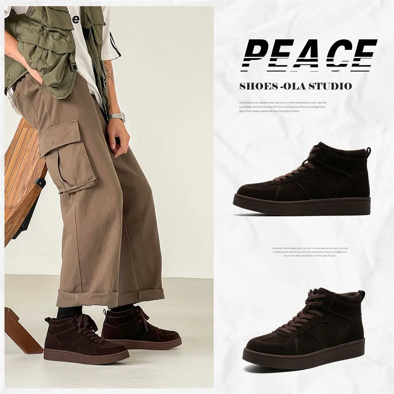 Men's Leather High-Top Casual Martin Boots (In Stock)