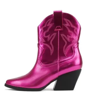Metallic Magenta Western booties- blazing-s