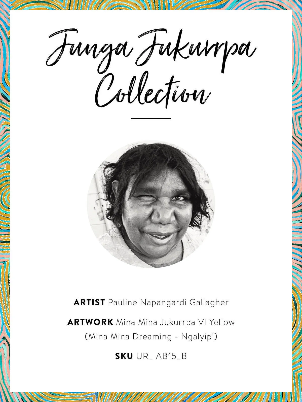 Mina Mina Jukurrpa VI Yellow Framed Art Print