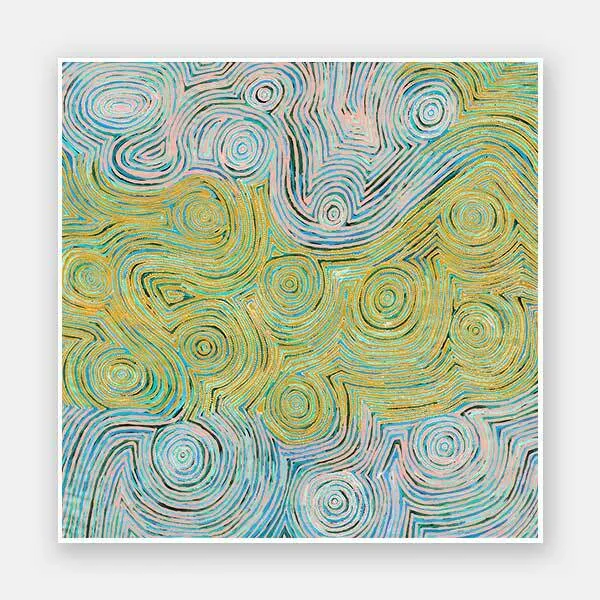 Mina Mina Jukurrpa VI Yellow Unframed Art Print