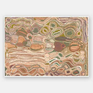 Mina Mina Jukurrpa VIII Neutral Unframed Art Print