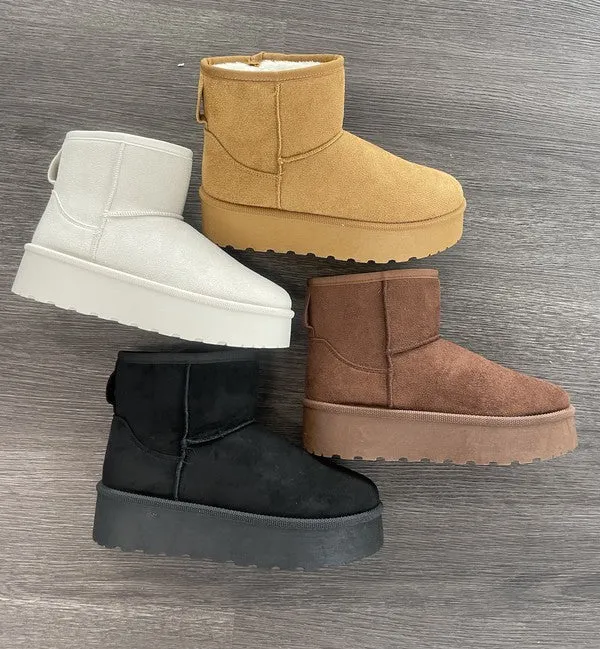 Mocha Mini Platform Boots