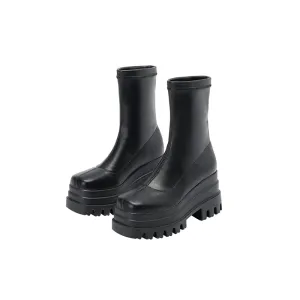 Nancy Black Platform Sock Boots