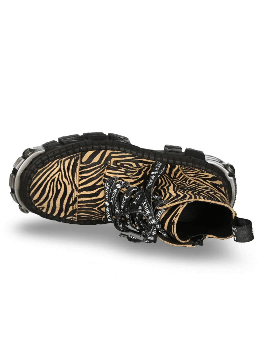 NEW ROCK Tiger Print Ankle Boots with Rugged Sole