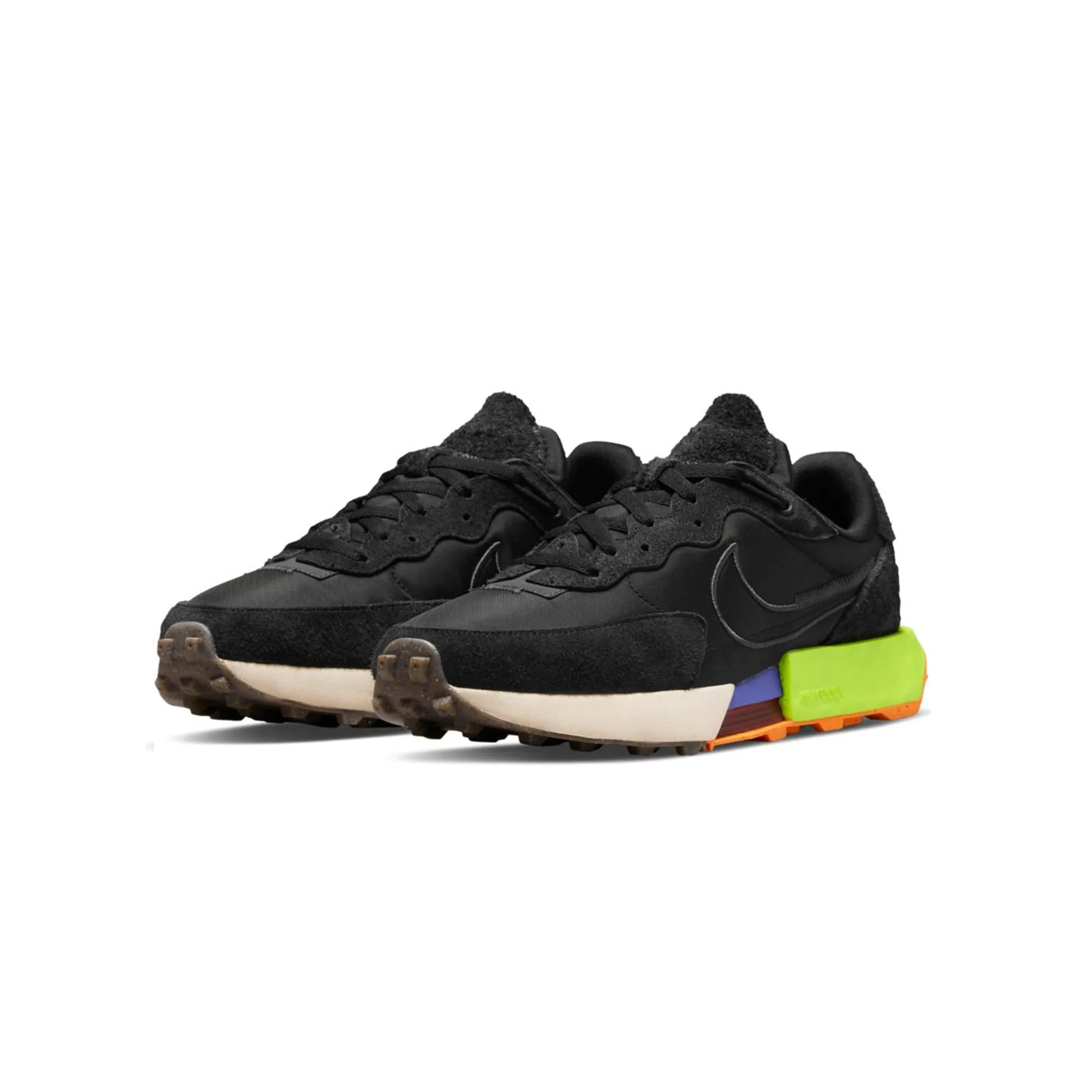 Nike Womens Fontanka Waffle Shoes 'Black/Volt'