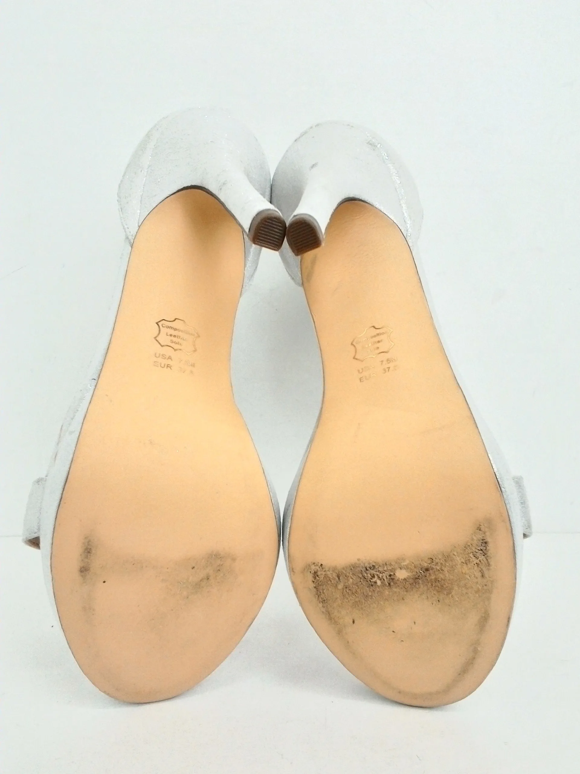 Nina New York Women's Silver Heeled Sandals Size 7.5 M