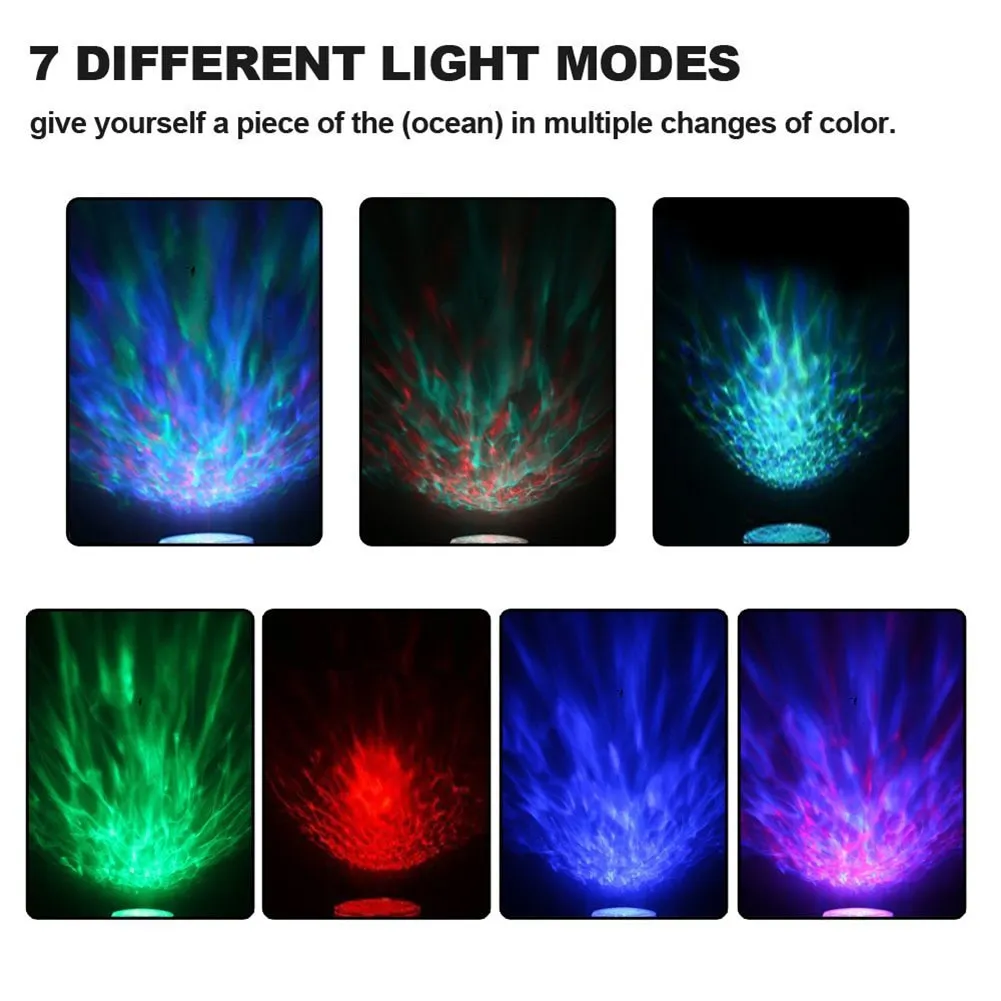 Ocean Wave Projector LED Light Built In Music For kid Bedroom