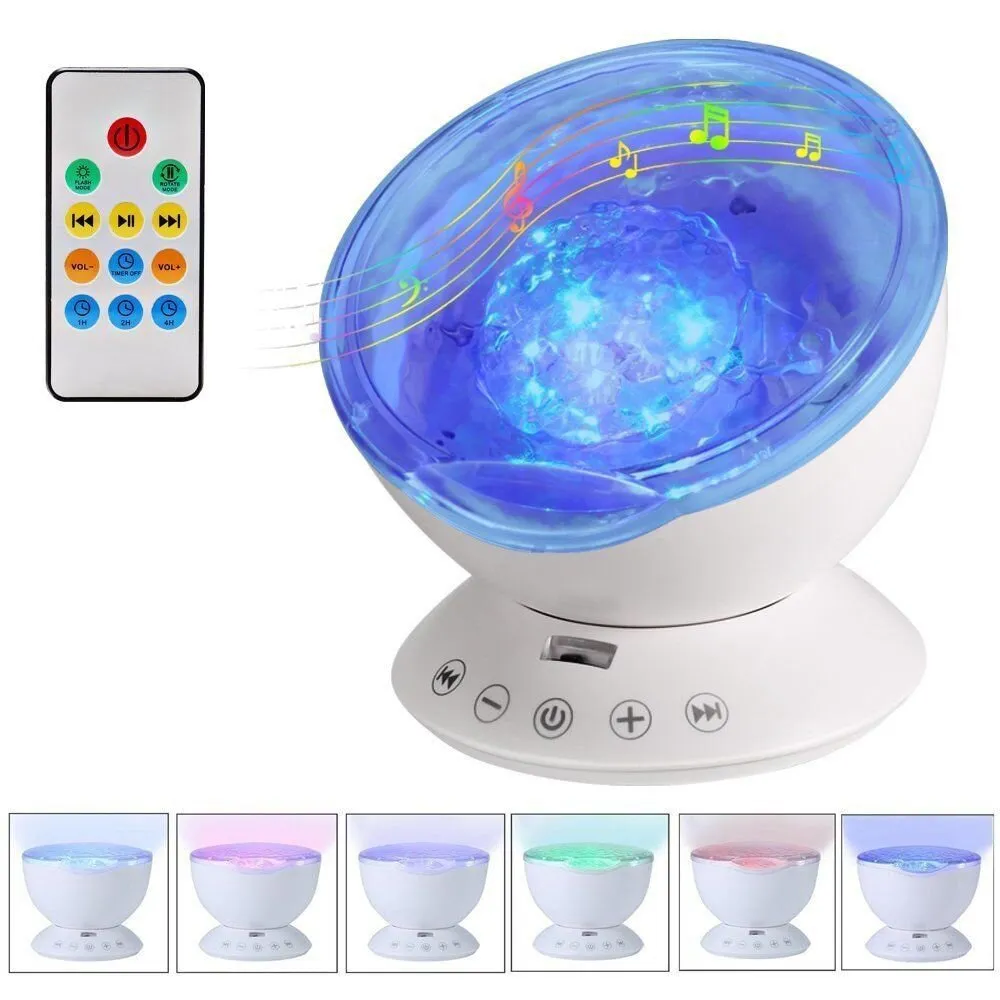 Ocean Wave Projector LED Light Built In Music For kid Bedroom