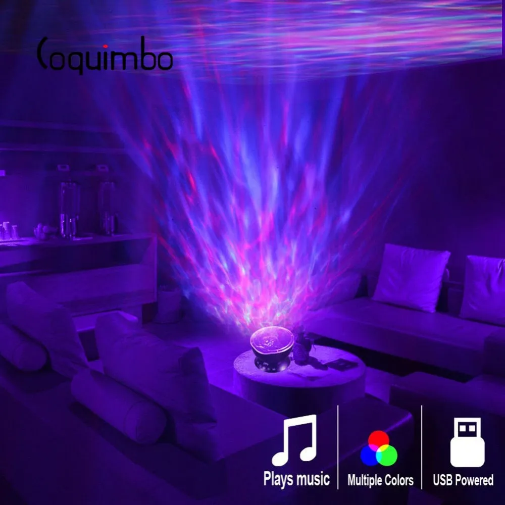 Ocean Wave Projector LED Light Built In Music For kid Bedroom