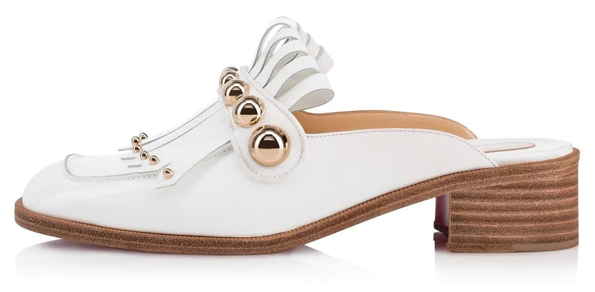 Octavian Mula 35 White Patent Mule