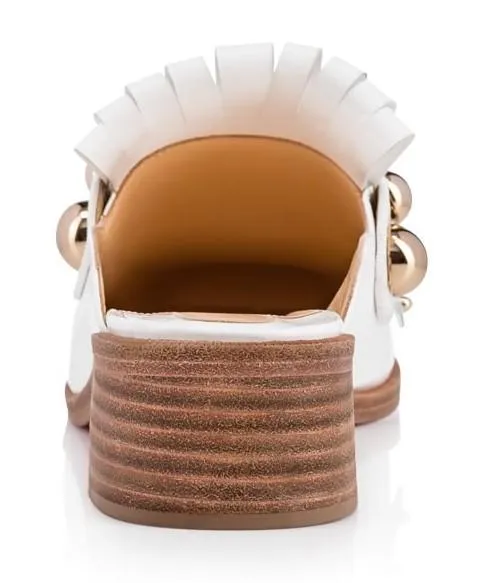 Octavian Mula 35 White Patent Mule