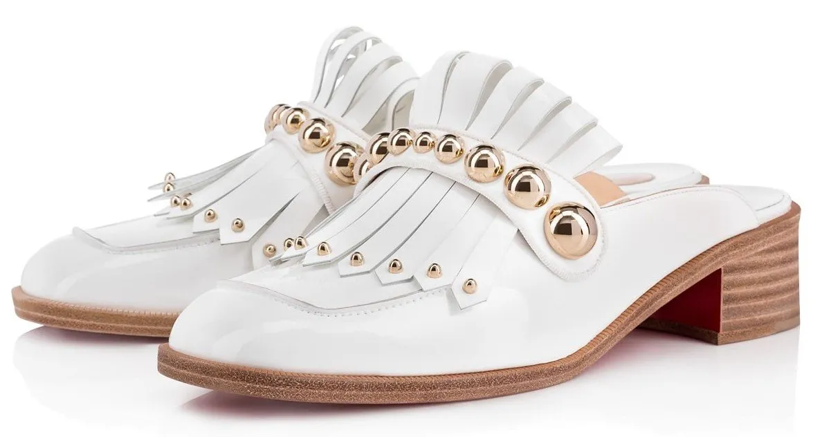 Octavian Mula 35 White Patent Mule