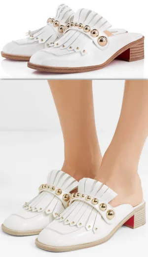 Octavian Mula 35 White Patent Mule