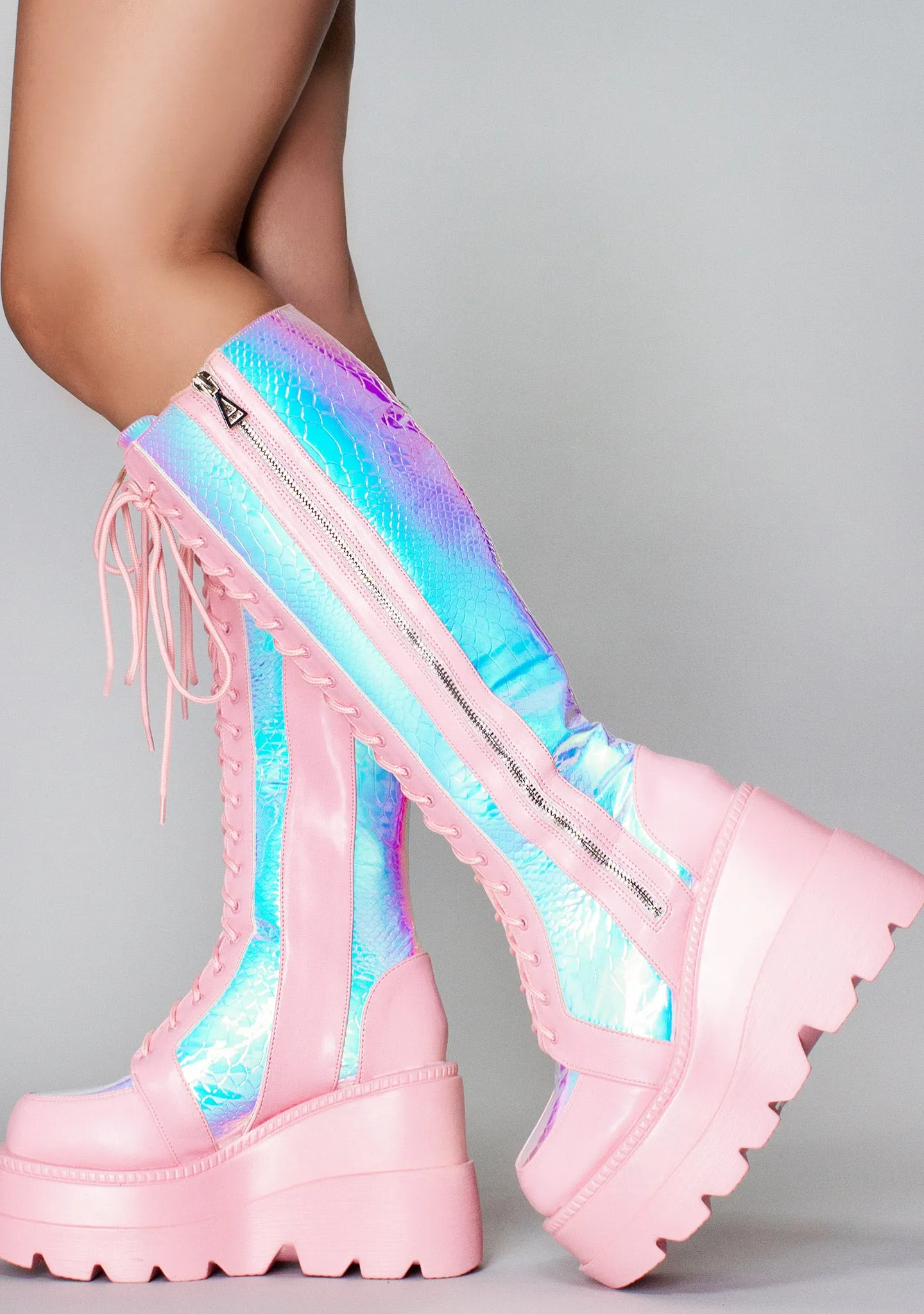 Pink Poison Hi Pink Platform Boots