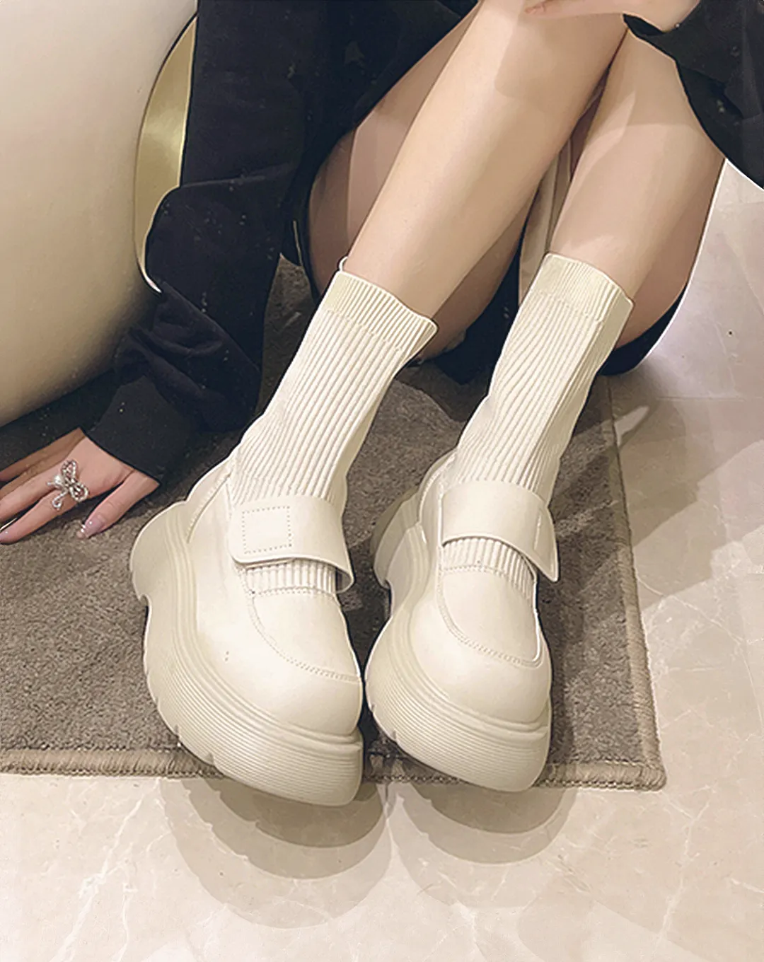 ♀Platform Sock Boots