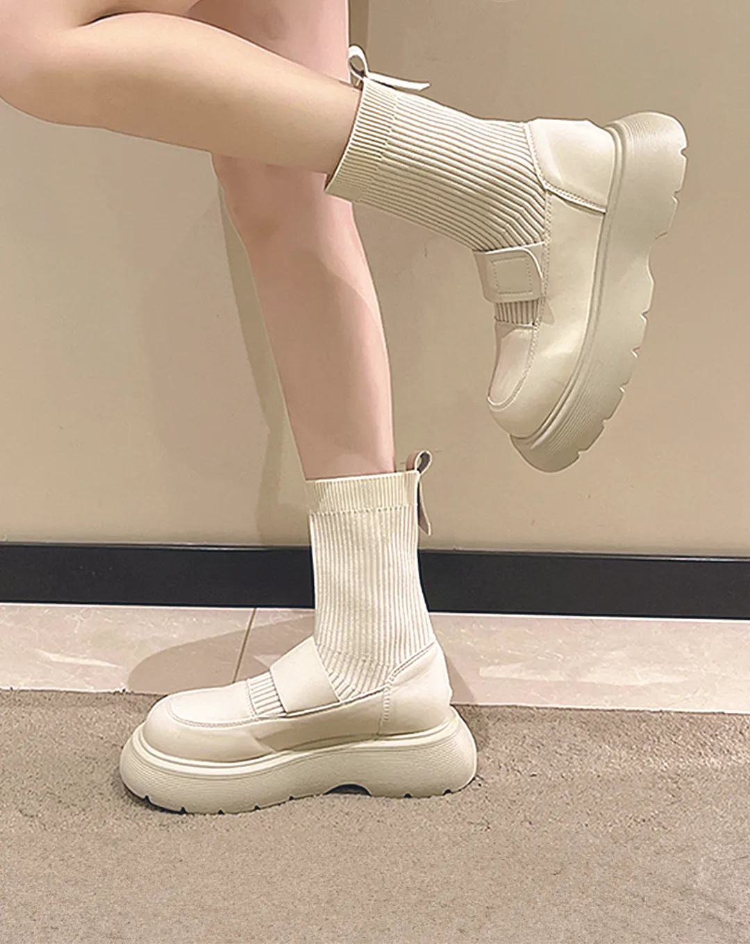 ♀Platform Sock Boots