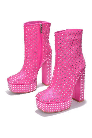 Platform Warner Boots Pink