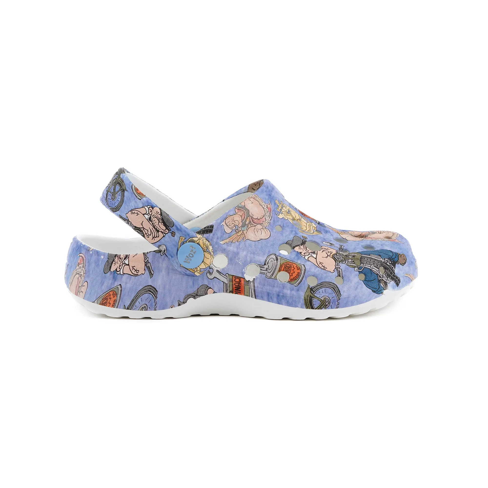 Popeye Biker Print Clogs