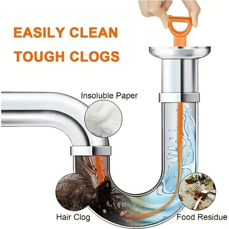 Powerful Drain Clog Remover Tool  Instantly Clears Blockages