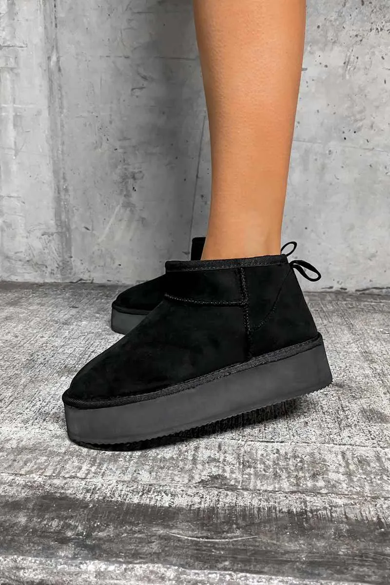 QUINN Ultra Mini Platform Ankle Boots - Black