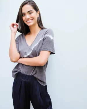 RA 1645 Boxy tie dye V in night grey