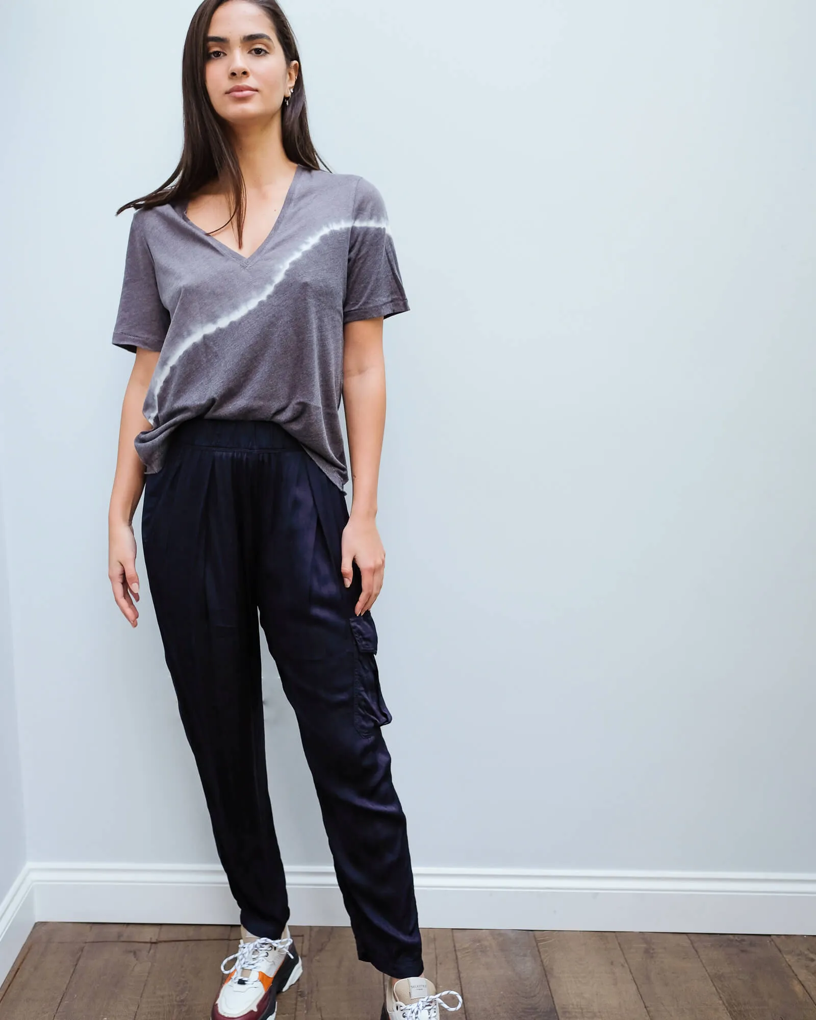 RA 1645 Boxy tie dye V in night grey
