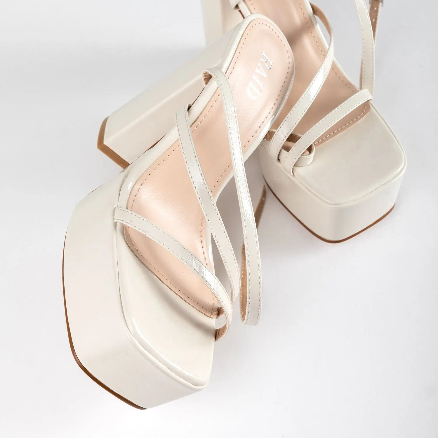 RAID Happy Platform Heel in Off White