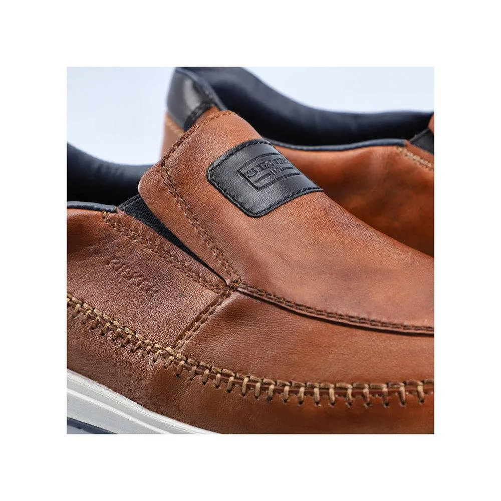 Rieker 11962-25 Titus Mens Brown Leather Slip On Loafers