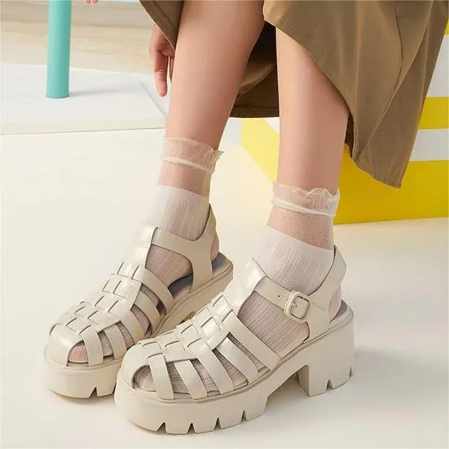 Rome Cowhide Platform Sandals