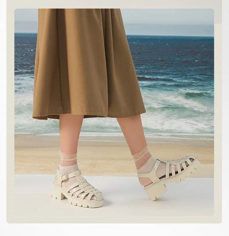 Rome Cowhide Platform Sandals